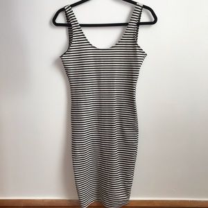 American Apparel B&W striped bodycon dress